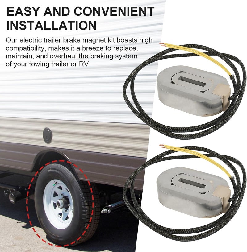 RALZAOTO 12-1/4" Electric Trailer Brake Magnet Kit Fits 10,000 lbs Axles for 12-1/4''x3-3/8'' Electric Brakes Assembly with Retainer Clips and Coil Springs - Image 5